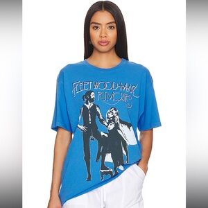 Daydreamer FLEETWOOD MAC Blue GRAPHIC Oversized COTTON T-Shirt TEE / Sz XS